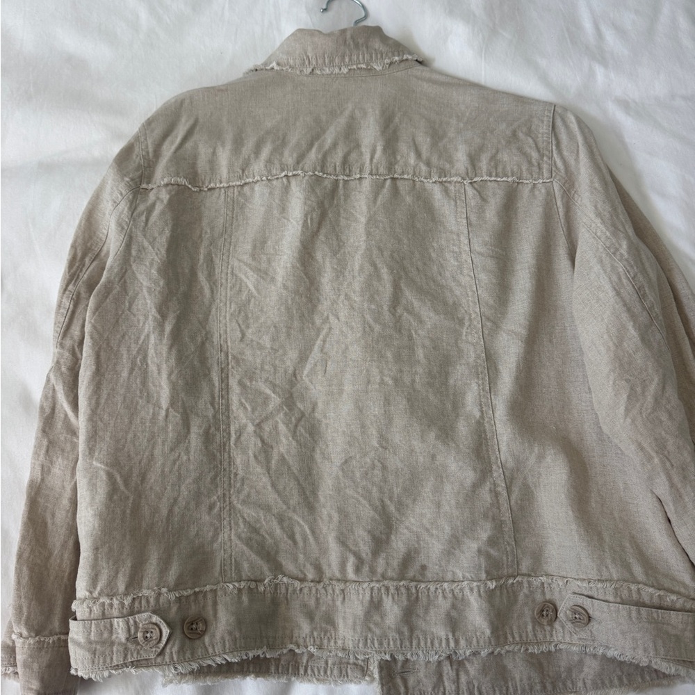 Tommy BahamaTtwin Palms Linen Raw-Edge Jacket in Natural / tan - Picture 4 of 8